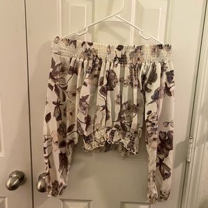 Off the shoulder floral crop top